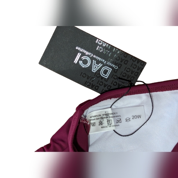 Burgundy Maroon Frill Sleeve One Piece Plus Size 20W NWT - Picture 2 of 8